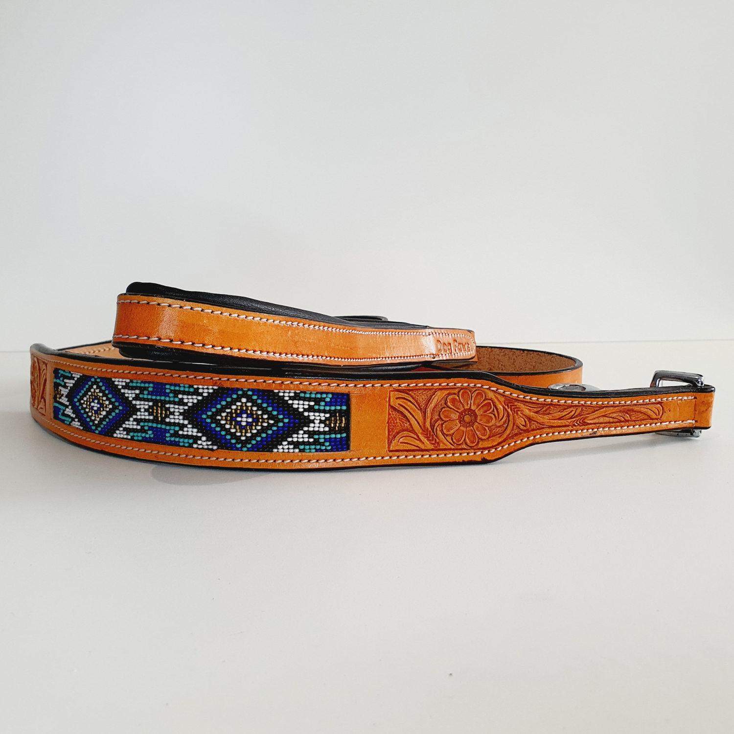Leather Beaded Dog Lead- Aztec - Image 5
